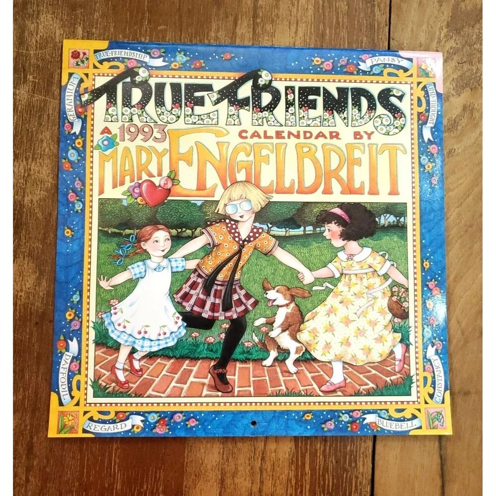 Vintage True Friends 1993 Mary Engelbreit Wall Calendar UNUSED 12 x 12